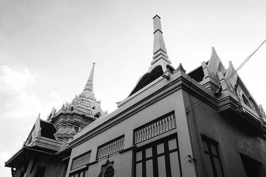 templo, edificio, fachada, arquitectura, tailandés, Tailandia, Bangkok, Asia, viajar, vacaciones, viaje