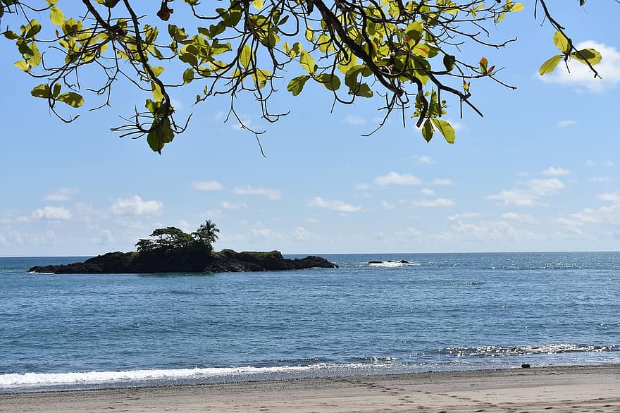 Costa Rica, eiland, strand, zee, oceaan, water, reizen, vakantie, toerisme