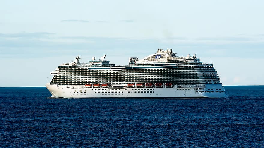 kongelig prinsesse, cruise skip, hav, nautisk fartøy, transport, reise, ferier, blå, vann, passasjerskip, skip