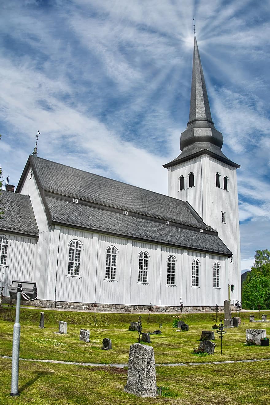 église, flèche, historique, scandinave