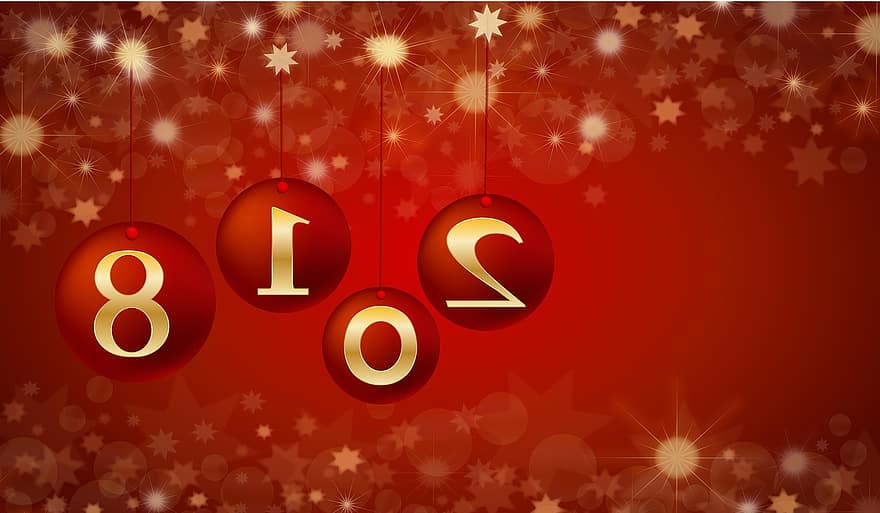 새해, 2018 년, 카드, 축하, 장식, 행복, 행사, 축제, 인사, 사본 공간, 기치