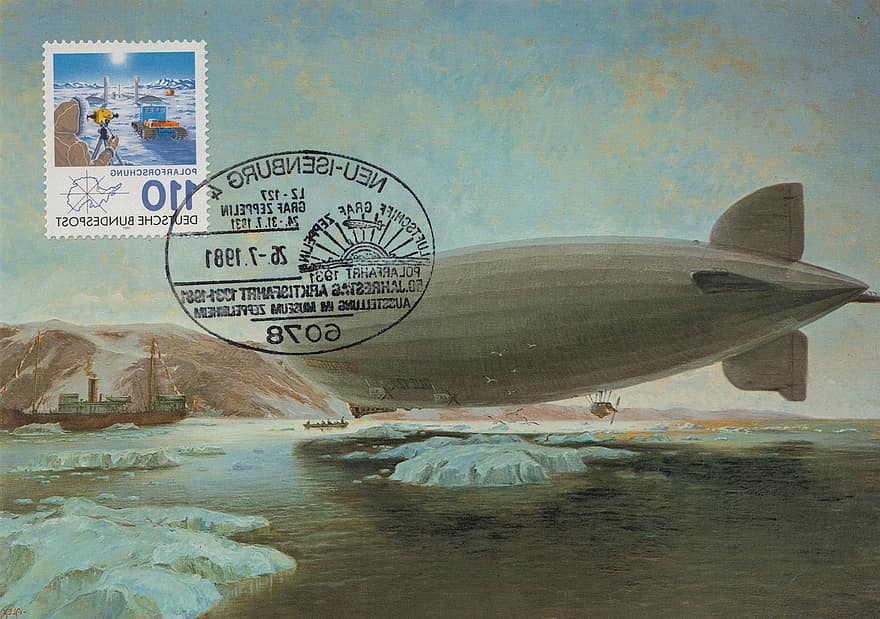 Postkarte, Luftschiff