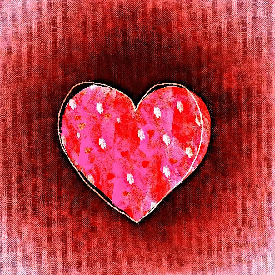 قلب ، عيد الحب ، حب ، بطاقة تحية ، خلفية ، رومانسي ، أحمر