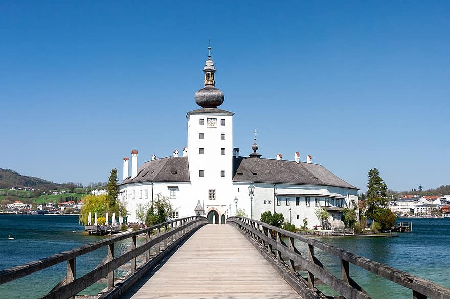 Château, pont, la tour, l'horloge, L'Autriche, point de repère, architecture, destination