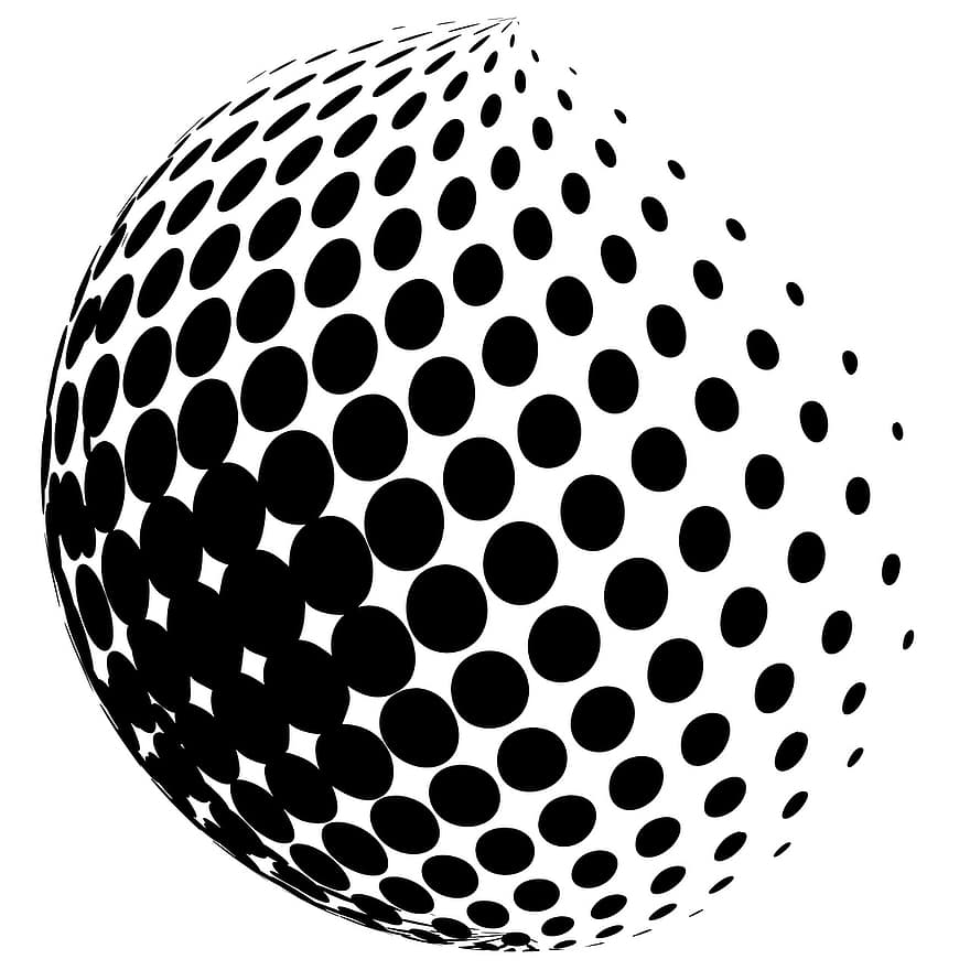 Halftone Dot 3d, Black White, Background, Pattern, Abstract, White