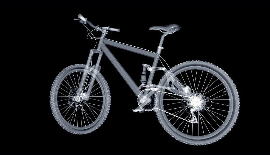 bicicleta de muntanya, bicicleta, madura, roda, sella, raigs, circuit, suspensió, tecnologia, detalls, gràfic