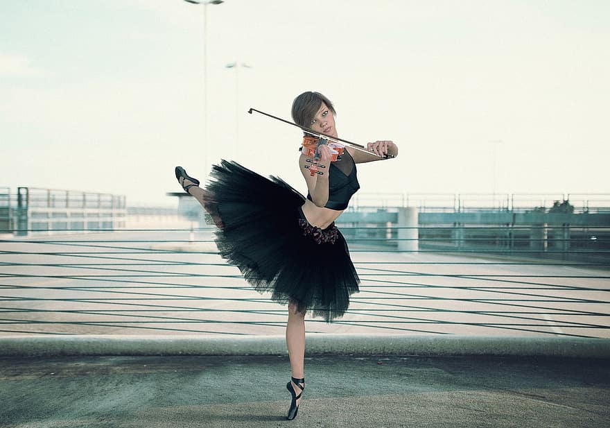 đàn bà, đàn vi ô lông, diễn viên múa ba lê, nhảy, vở ballet, tạo dáng, Âm nhạc, nghệ sĩ vĩ cầm, nhạc cụ, nhạc cụ dây, giống cái