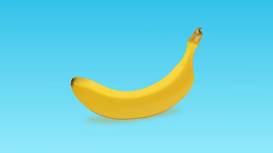 банан, фрукты, питание, желтый, иллюстрация, органический, здоровое питание, свежесть, созревший, Вегетарианская еда, синий