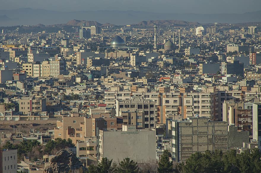 iran, Qom, stad, landskap, urban