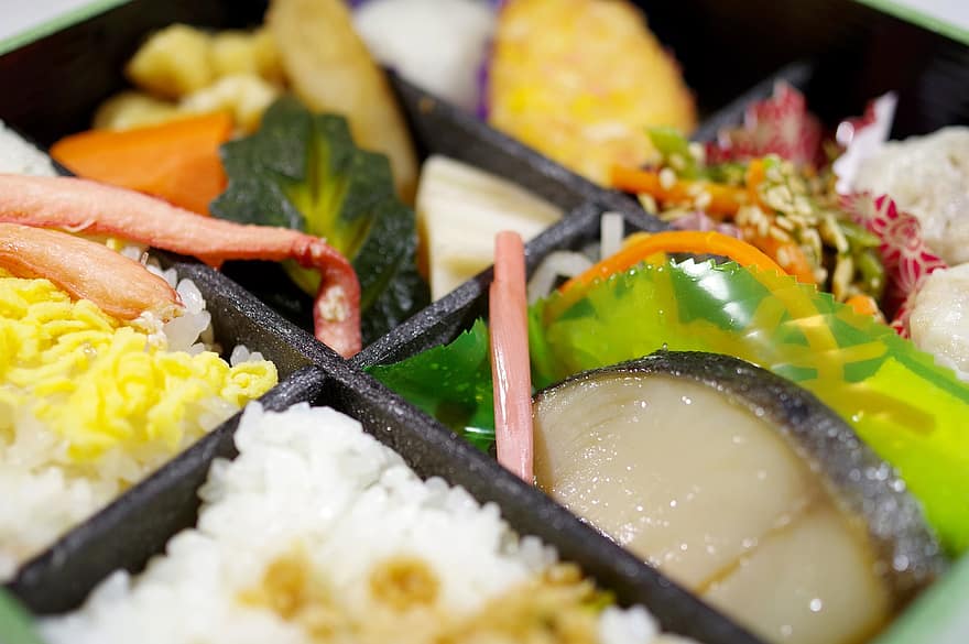 खाने का डिब्बा, जापानी भोजन, जापान का खाना, भुनी हुई मछली, आहार, खाना, स्वादिष्ट, USD, सब्जियां, सुशी, भोजन तस्वीरें