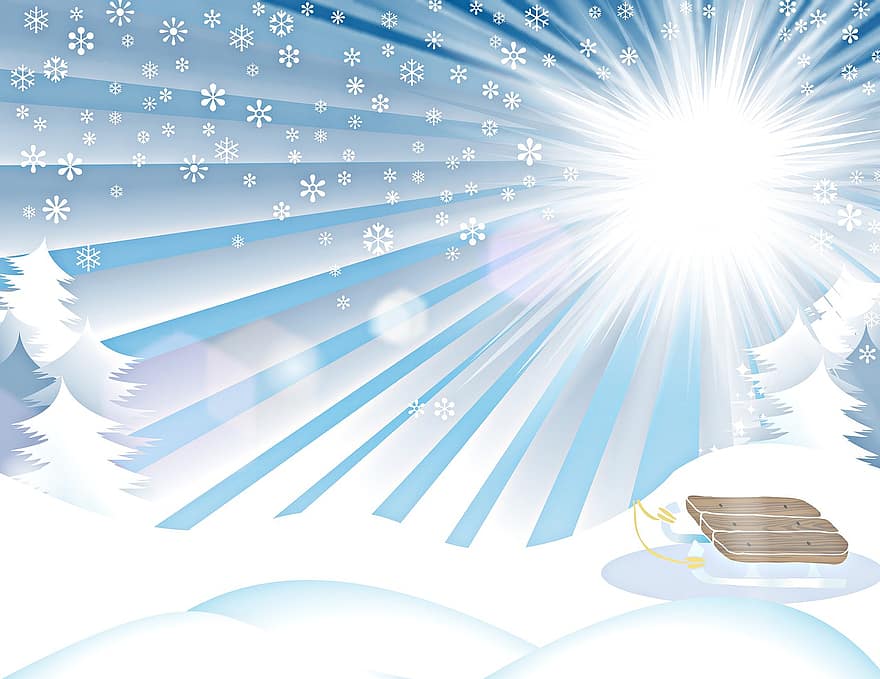 クリスマスの背景、雪、スノーフレーク、ボケ、冬、白、出現、コールド、挨拶、シーズン、お祝い