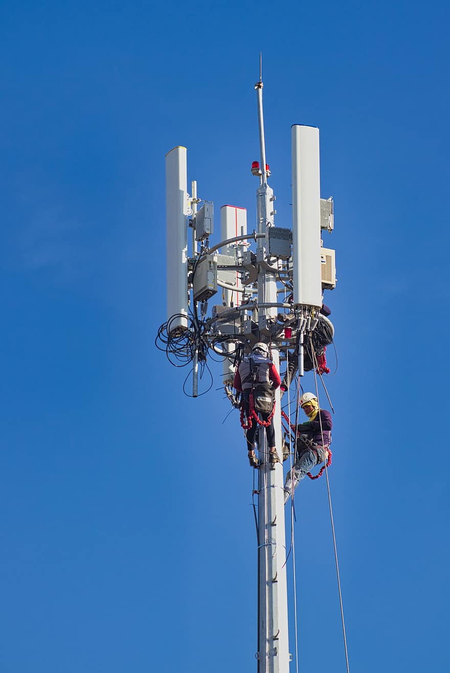 Antenna, Tower, Cellular, Technology, Facilities, blue, equipment, industry, construction industry, steel, metal