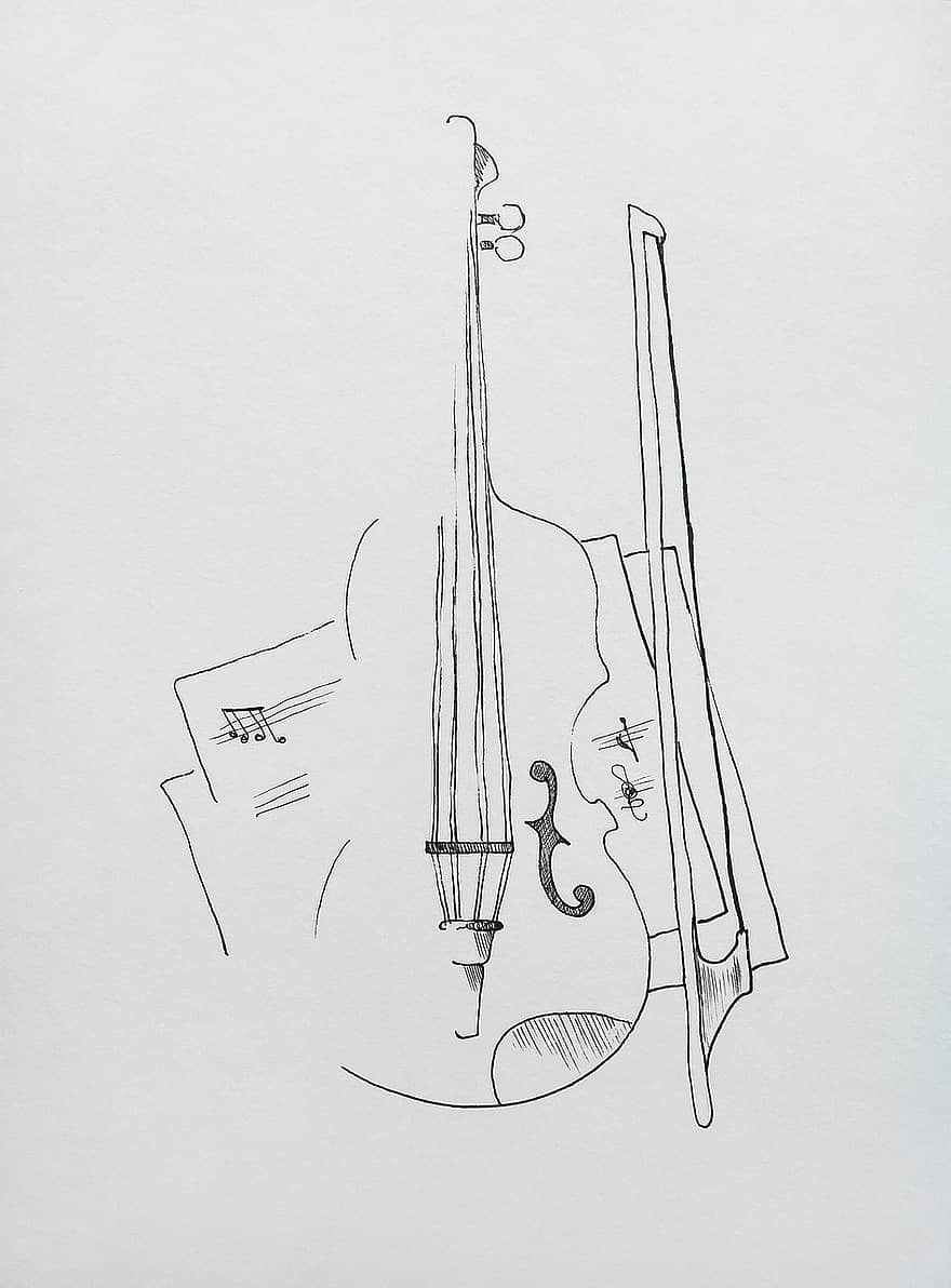 violin, musical notes, music