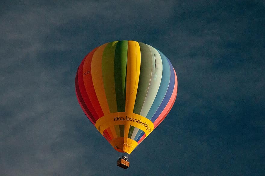 ballon, varmluftballon, Segovia, Spanien, by, horisont, udsigt, akvædukt