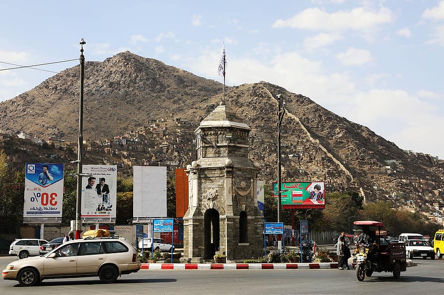 교차로, 자연, 데마장 버스정류장, 카불, 아프가니스탄, 아프간 사진가, 하피줄라 하비브
