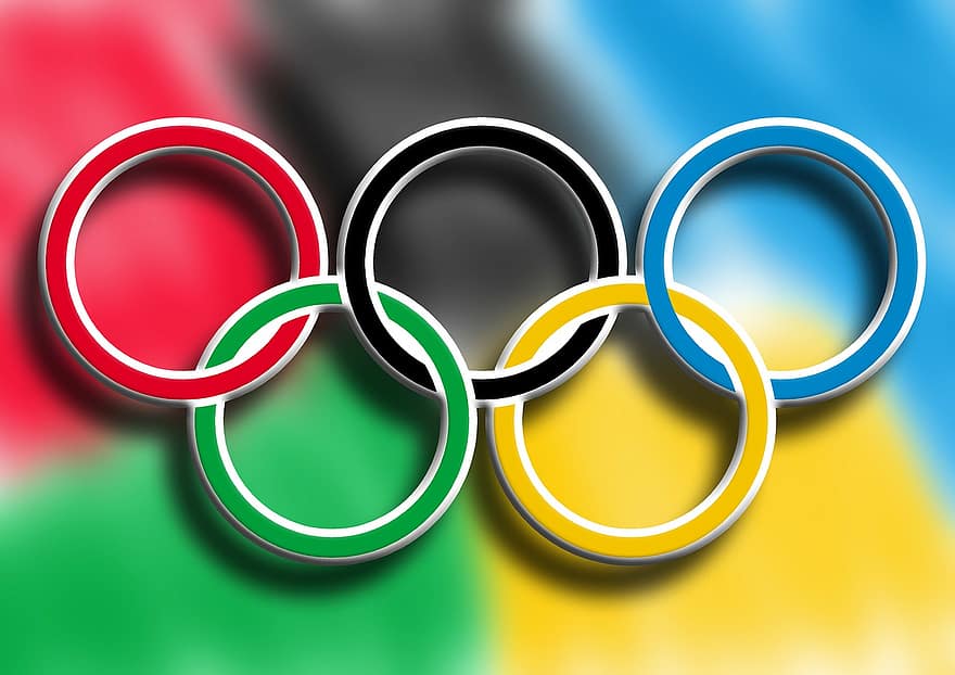 azul, cores, concorrência, evento, cinco, jogos, verde, olímpico, olimpíadas, vermelho, anel