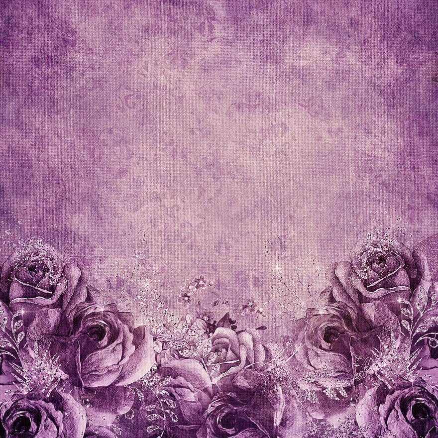 Roses, Background, Vintage, Flowers, Pattern, Texture, Old, Design, Copy Space, Empty, Guestbook