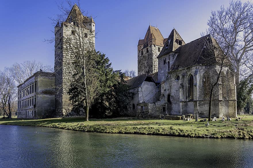 Château, se ruiner, Pottendorf, L'Autriche, vienne, historique, architecture