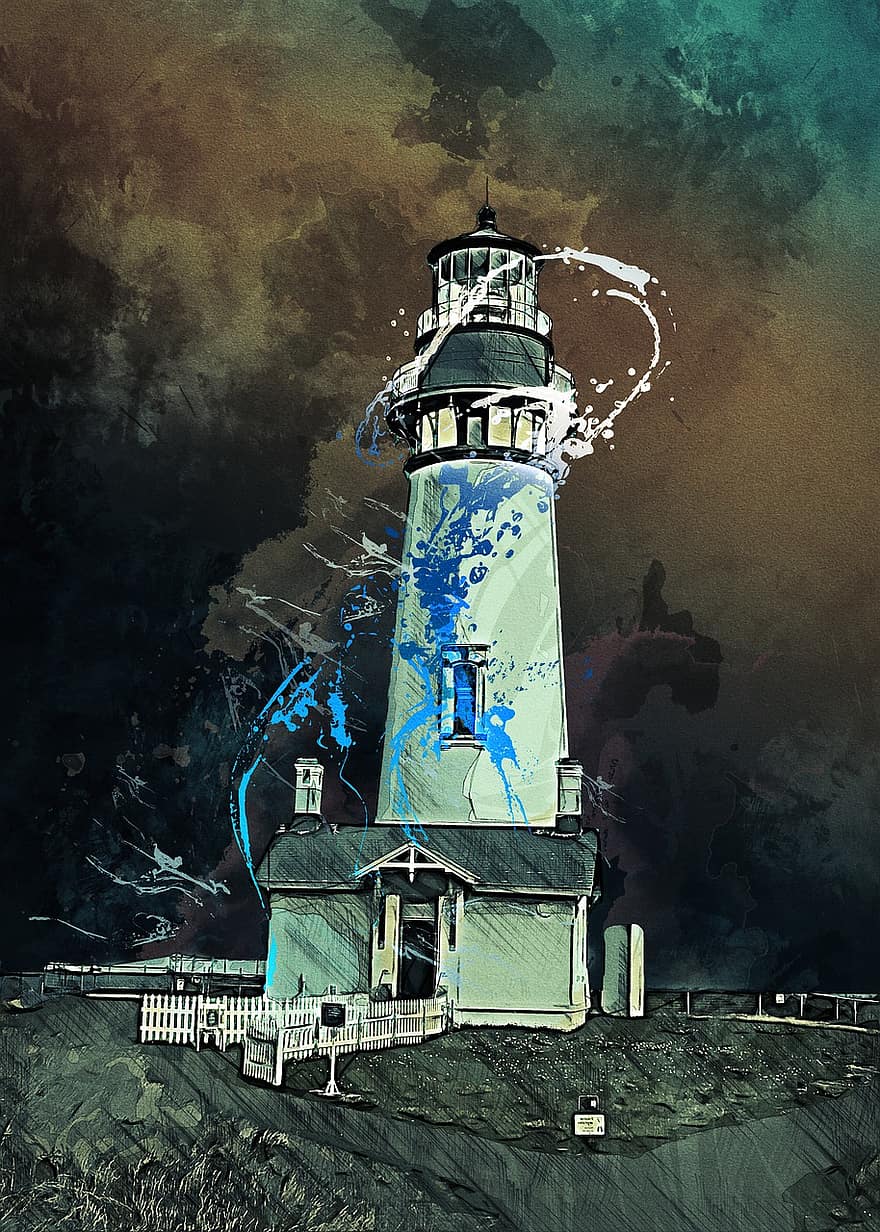 Lighthouse, Building, Tower, Sea, Coast, Nautical, Navigation, Oregon, Maritime, Landscape, Landmark