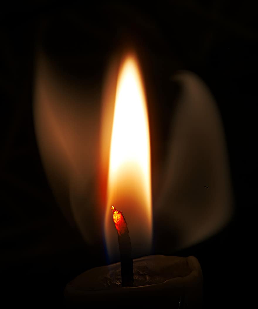 žvakė, liepsna, Ugnis, deginimas, karšta, žvakių šviesa, nuotaika, makro