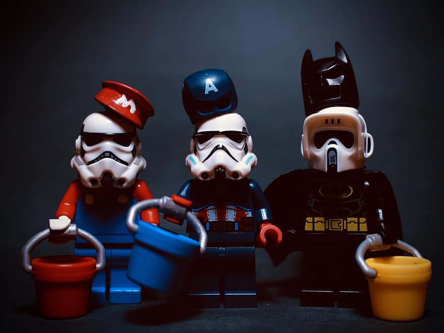 Víspera de Todos los Santos, Lego, soldado de asalto, guerra de las Galaxias, ordenanza, mario, Capitan America