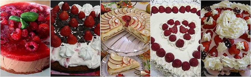 Dessert, Cake, Collage, Food, Sweet, Delicious, Pastry, Gourmet, Birthday, Party