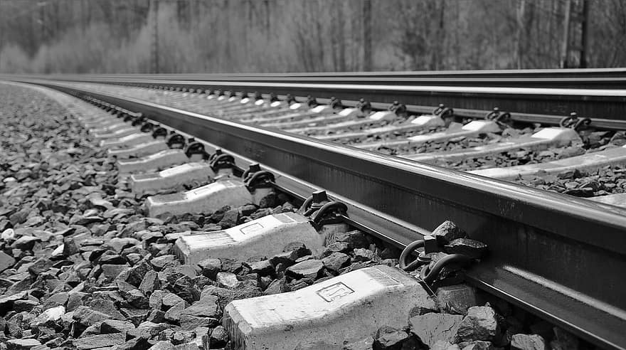 geležinkelio, geležinkelis, bėgių keliai, geležinkelio bėgiai, bėgiai, akmenys, industrija, plieno, transportavimas, metalo, išnykimo taškas