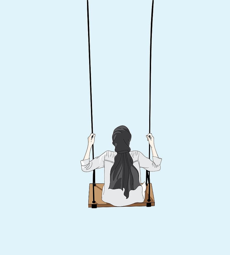 Swing, Woman, Leisure, Happiness, Enjoyment, Girl, Female, Young, Happy, Fun, Relaxation