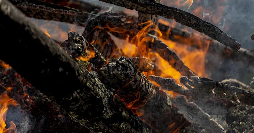 сжигание, Пожар, горящая древесина, полыхать, пламя, жечь, костер, высокая температура, горячей, угольки, пламенный