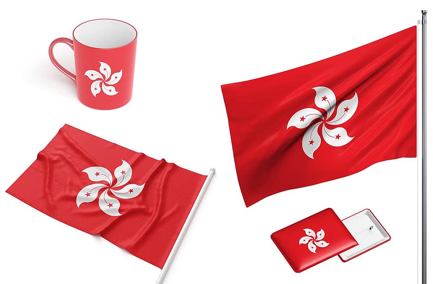 Hongkong, Land, Flagge, abhängig, Staatsangehörigkeit, Tasse, Design