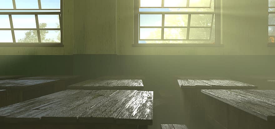Classroom, Benches, Old Classroom, window, indoors, domestic room, wood, architecture, flooring, design, backgrounds