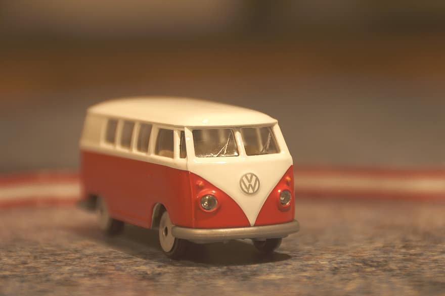 coche de juguete, autobús, carro antiguo, retro, Austria, nostalgia, auto modelo, vw