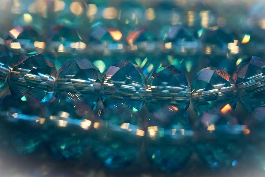 des cristaux, perles, bijoux, briller, brillant, Cristaux bleus, Collier, étincelant, artisanat, gemme, arrière-plans