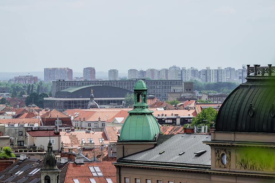 takene, kupler, bygninger, Urban, by, panorama