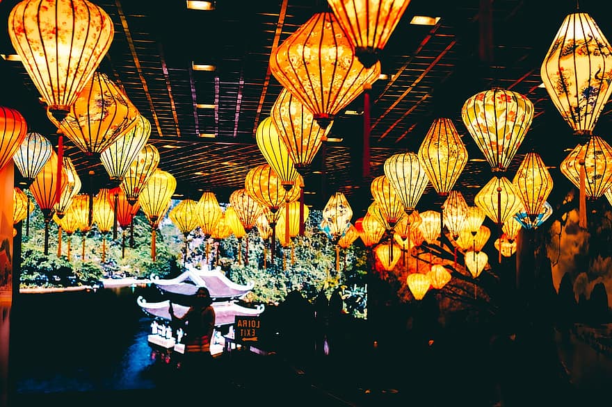 Travel, Lantern, Lunar New Year, Decoration, night, celebration, lighting equipment, illuminated, traditional festival, cultures, electric lamp