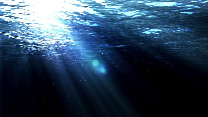 sub apă, ocean, apă, ușoară, mare, iluminat