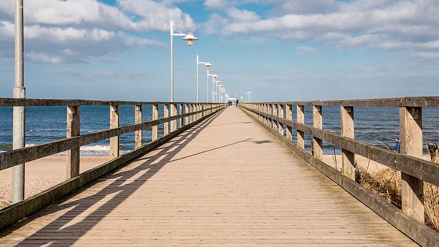 Baltic Sea, Pier, Sea, Sunny Day, Germany, Usedom, Island