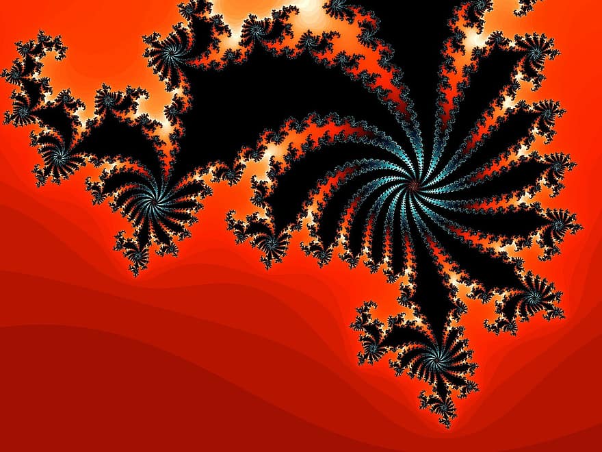 fractal, kierre-, punainen, helix, käyrä, abstrakti, design, taide, kuvio, tausta, abstraktio