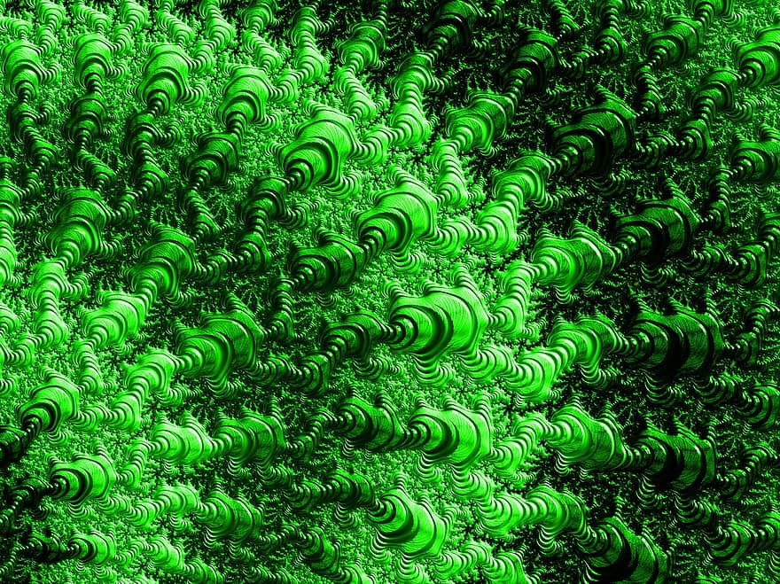 verde, abstrato, fractal, fundo, papel de parede, futurista, digital, fantasia, textura, fantasia verde
