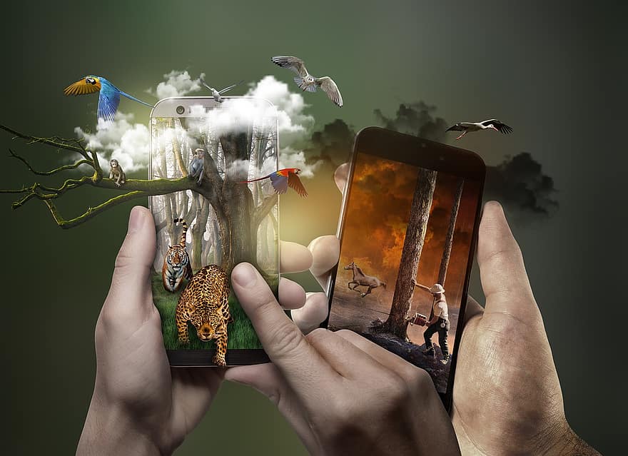 Zanieczyszczenie, amazonia, Smartfon, movil, technologia, ekran, telefon, biznes, iPhone, porozumieć się, cyfrowy