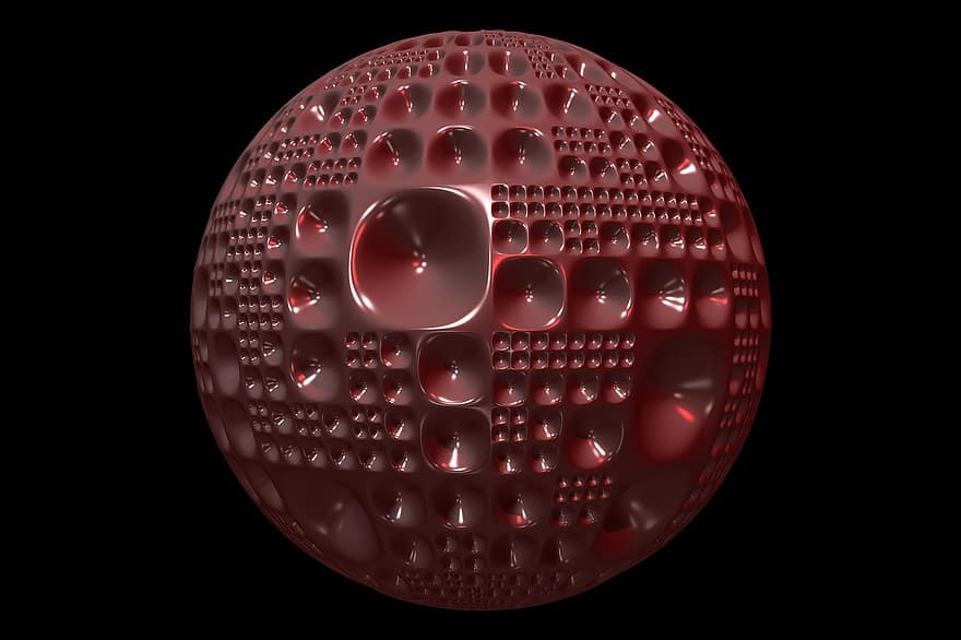 sfera, palla, fossetta, struttura, brillante, il giro, bicchiere, 3d, design, luce, fronzolo
