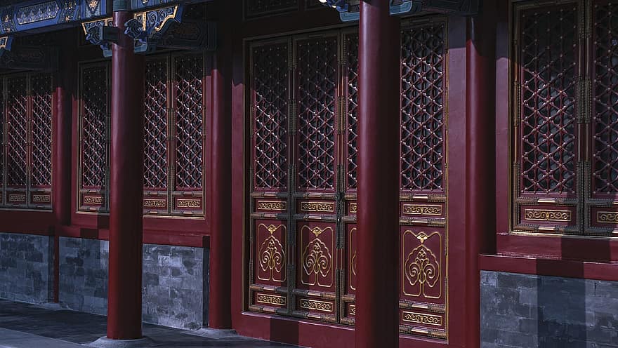 cung điện, cửa sổ, ngành kiến ​​trúc, nhà ở, bóng, trang trí, tối giản, lịch sử, Bắc Kinh