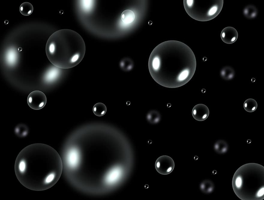 burbujas, negro, capa, fondo, verano