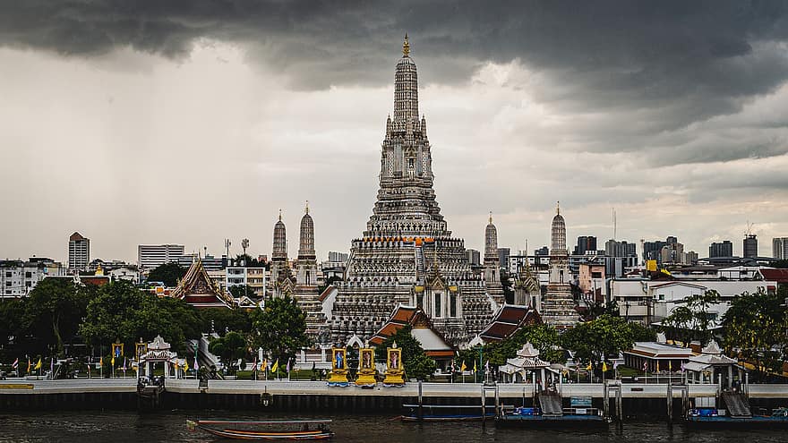 بانكوك ، تايلاند ، آسيا ، صورة الشارع ، معبد ، بوذي ، البوذية ، بوذا ، سيتي سكيب ، مكان مشهور ، هندسة معمارية