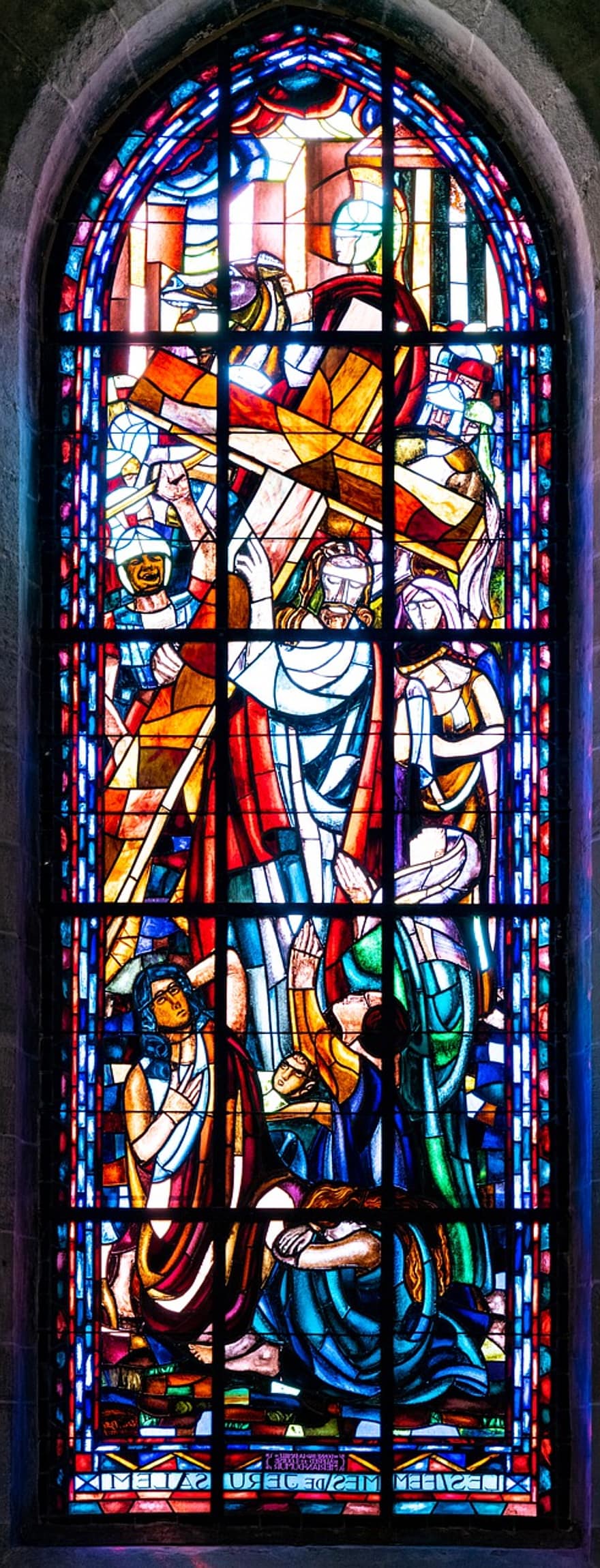 прозорец, стъклопис, църква, катедрала, Исус, подшиване, корона от тръни, религия, Христос