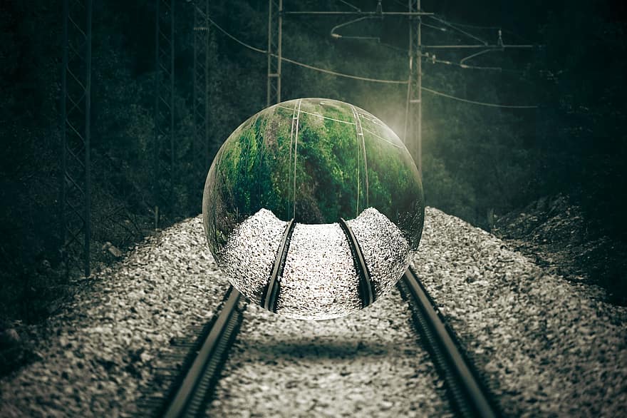 Voyage, la nature, ballon, transparent, la perspective, chemin de fer