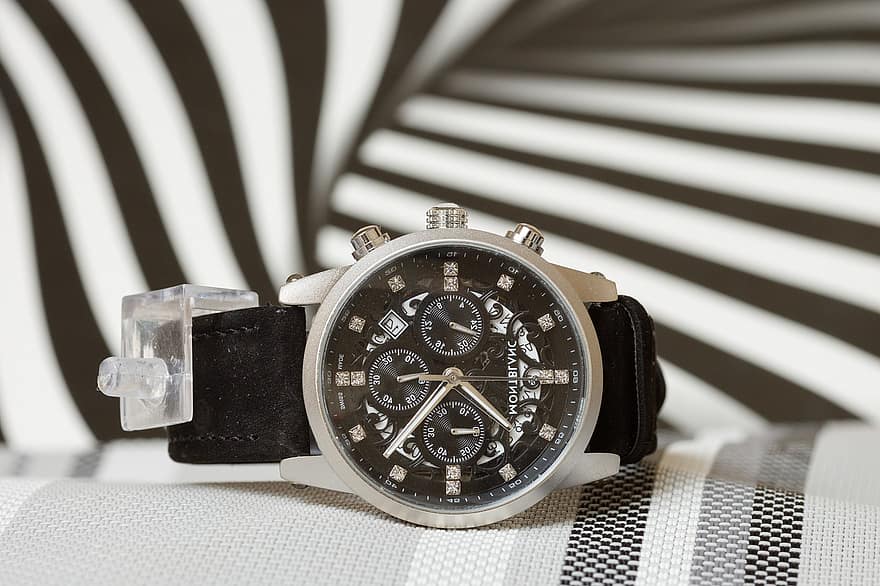 náramkové hodinky, hodinky, čas, Mont Blanc, hodin, minut, doplněk, móda, návrhář