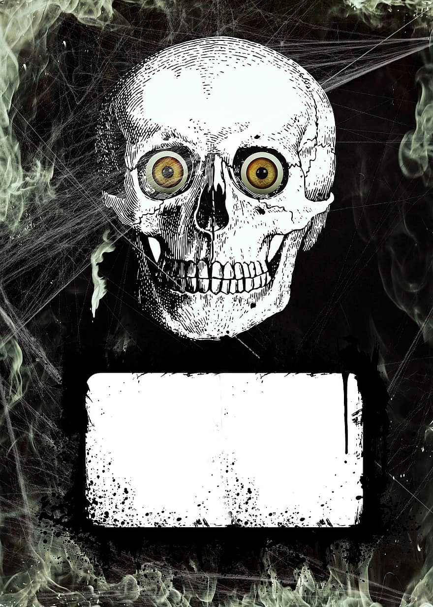 crâne, les yeux, Halloween, effrayant, horreur, conception, mort, morte, OS, peur, tête