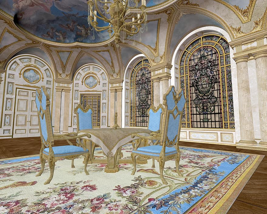 Dining Room, Elegant, Royal, Decor, Interior