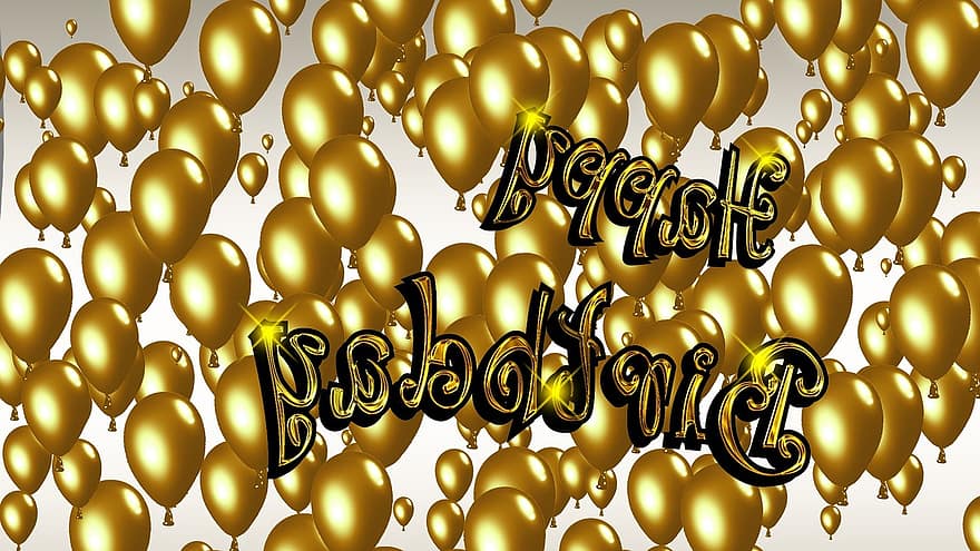 рожден ден, luftballon, Честито, поздрав, поздравителна картичка, щастлив, радост, късмет